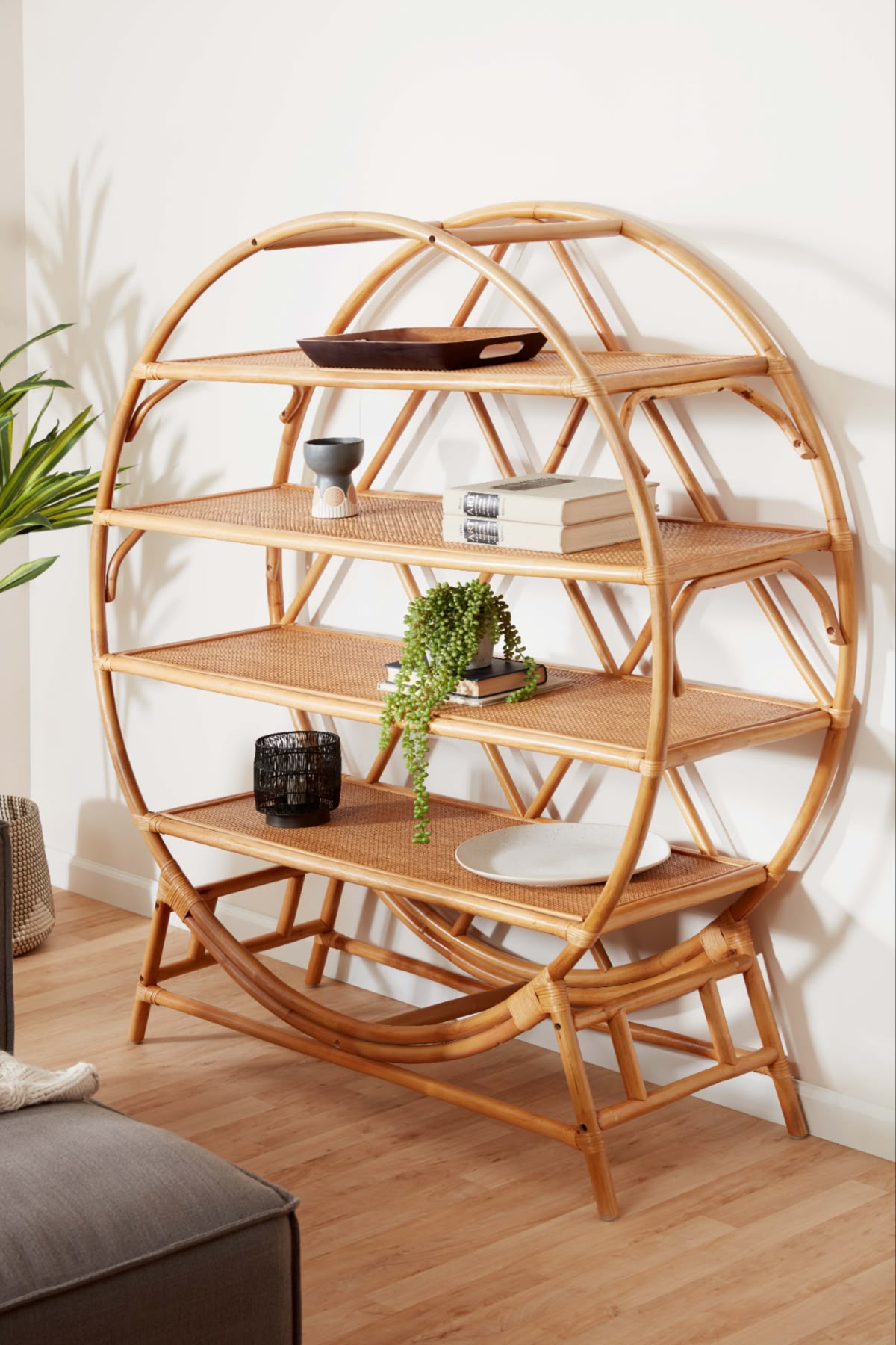 Circular Bamboo Bookcase